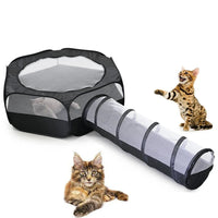HKM-3936829 Foldable Cat Tunnel with Detachable Design and Multi-Purpose Use for Play and Relaxation