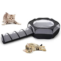 HKM-3936829 Foldable Cat Tunnel with Detachable Design and Multi-Purpose Use for Play and Relaxation