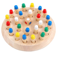 HKM-393747 Wooden Memory Match Stick Chess Board Game for Color Recognition and Cognitive Development