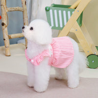 HKM-3937725 Stylish Vertical Bar Skirt for Dogs in Striped Blue - Spring and Summer Fashion