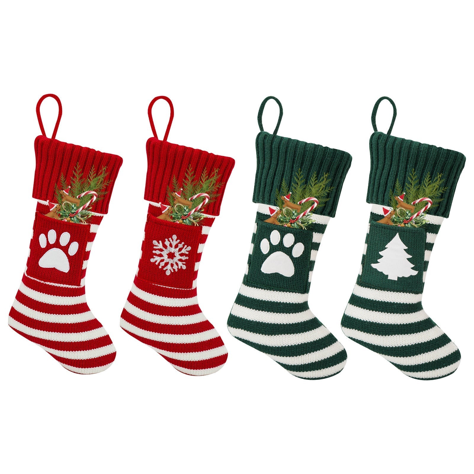 HKM-3939773 Christmas Pet Socks Gift Set - Knitted Holiday Designs for Cats and Dogs