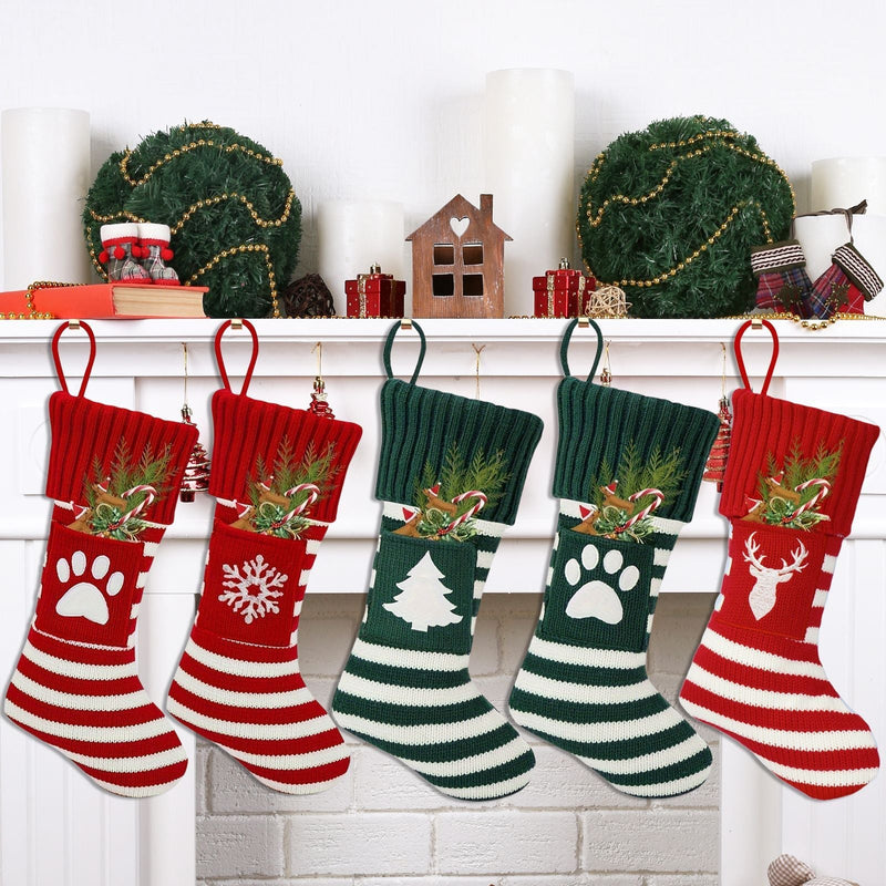 HKM-3939773 Christmas Pet Socks Gift Set - Knitted Holiday Designs for Cats and Dogs