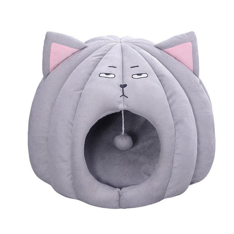 HKM-394003 Pet Nest for Cats and Dogs - Soft Short Plush with PP Cotton Fill, Ideal Enclosed Litter Space