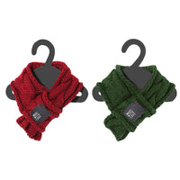 HKM-3940541 Wool Pet Scarf for Small Dogs and Cats - Warm and Stylish in Green and Red