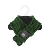 HKM-3940541 Wool Pet Scarf for Small Dogs and Cats - Warm and Stylish in Green and Red