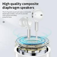 HKM-394067 3.5mm Stereo Wired Earphones with Deep Bass, In-Ear Design, Mic, and Button Control for iPhone