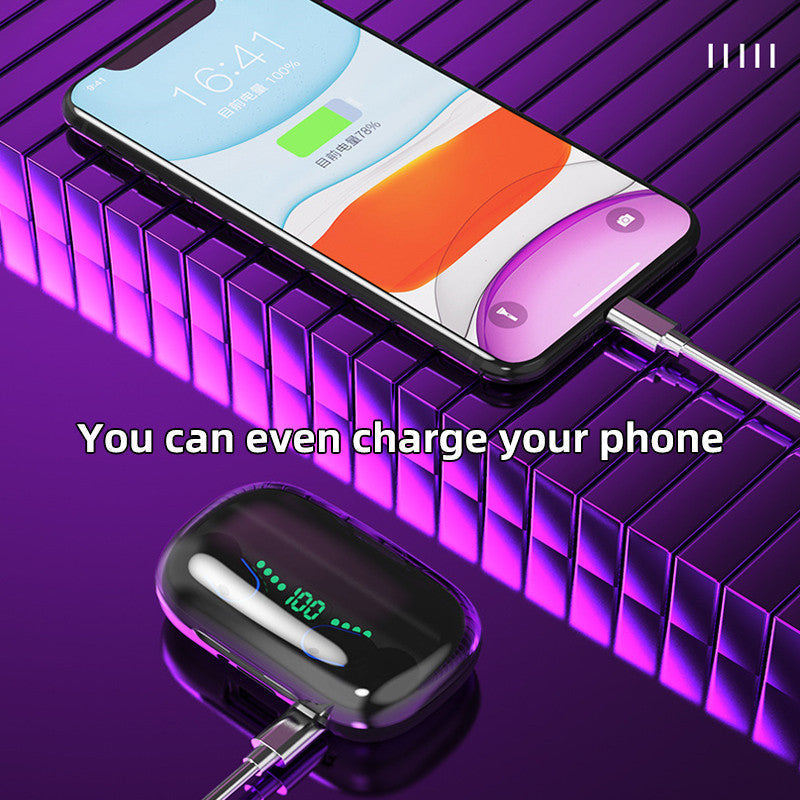 HKM-394195 Wireless Bluetooth TWS Headset with Charging Case and Long Battery Life