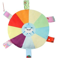 HKM-3942589 Interactive Plush Dog Flying Disc Toy with Chew Resistance and Bells, Washable Tug-of-War Design