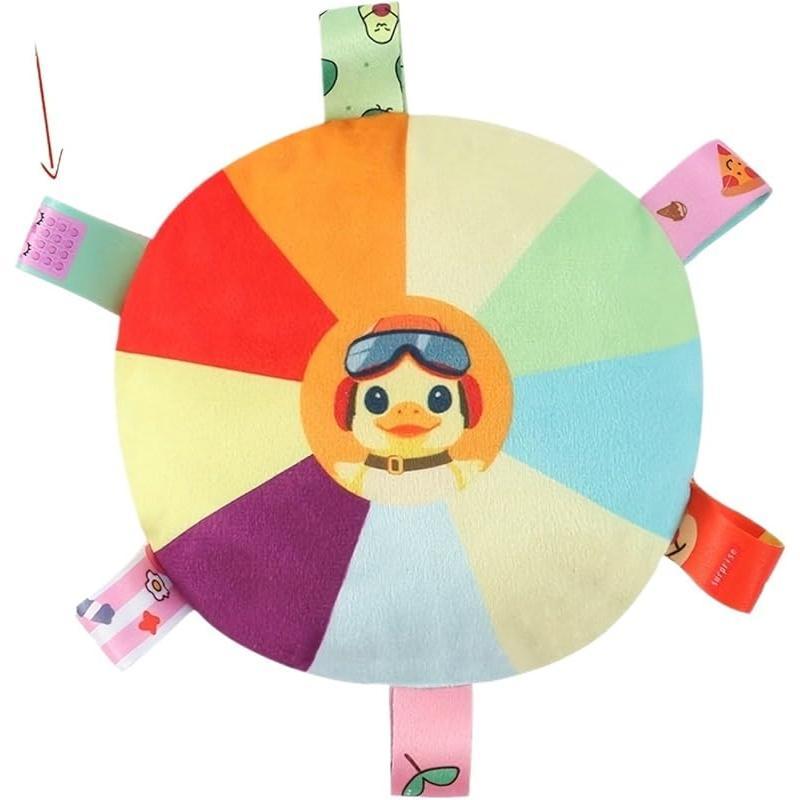 HKM-3942589 Interactive Plush Dog Flying Disc Toy with Chew Resistance and Bells, Washable Tug-of-War Design