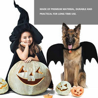 HKM-3942717 Halloween Pet Bat Wings Costume for Dogs and Cats - Durable Black Polyester Fiber and Felt Fabric
