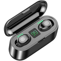 HKM-394323 Wireless Earbuds F9 TWS 5.0 with 2000mAh Charging Case and LED Display for Sports and Gaming