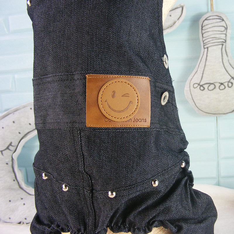 HKM-3943485 Casual Cotton Denim Overalls for Dogs