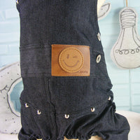 HKM-3943485 Casual Cotton Denim Overalls for Dogs