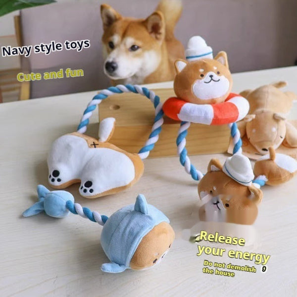 HKM-3943741 Plush Bite-Resistant Dog Toys - Various Sizes and Colors, Perfect for Playtime