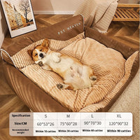 HKM-3944381 Cozy Deep Sleep Pet Bed for Medium and Large Dogs, Warm Brown Kennel Mat