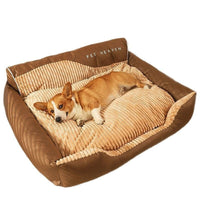 HKM-3944381 Cozy Deep Sleep Pet Bed for Medium and Large Dogs, Warm Brown Kennel Mat