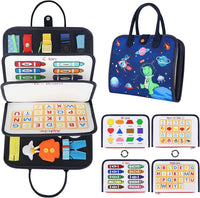 HKM-394451 Montessori Toddler Busy Board for Ages 1-4, Educational Sensory Toy for Fine Motor Skills and Travel