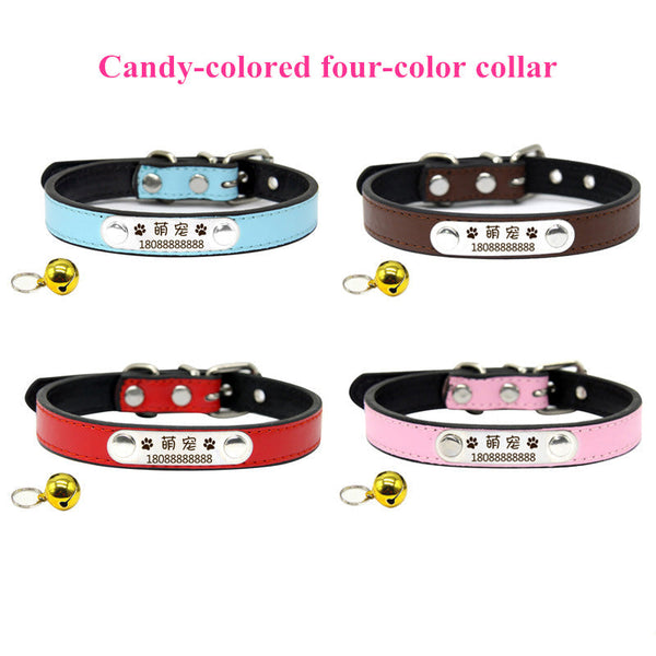 HKM-3944765 Customizable Anti-Lost Silicone Dog and Cat Collars in Pink, Red, Blue, and Brown