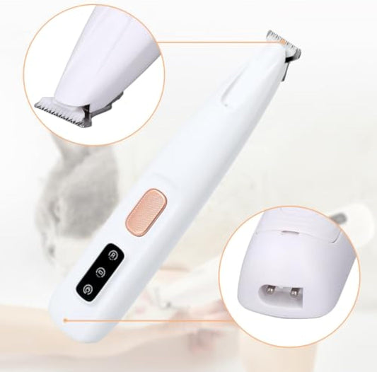 HKM-3946173 Electric Dog Paw Trimmer with LED Light - Rechargeable Low Noise Pet Hair Clipper