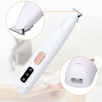 HKM-3946173 Electric Dog Paw Trimmer with LED Light - Rechargeable Low Noise Pet Hair Clipper
