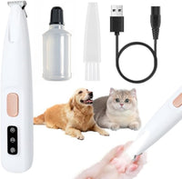 HKM-3946173 Electric Dog Paw Trimmer with LED Light - Rechargeable Low Noise Pet Hair Clipper
