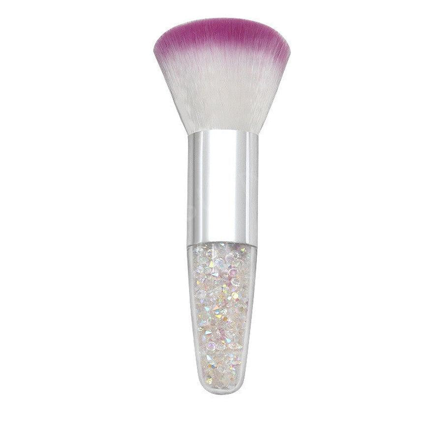 HKM-394643 Conical Diamond Blush Brush with Transparent Handle and Fiber Bristles