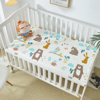 HKM-394643 Cotton Waterproof Crib Sheet - Breathable, Non-Slip, Urine-Proof Bed Cover