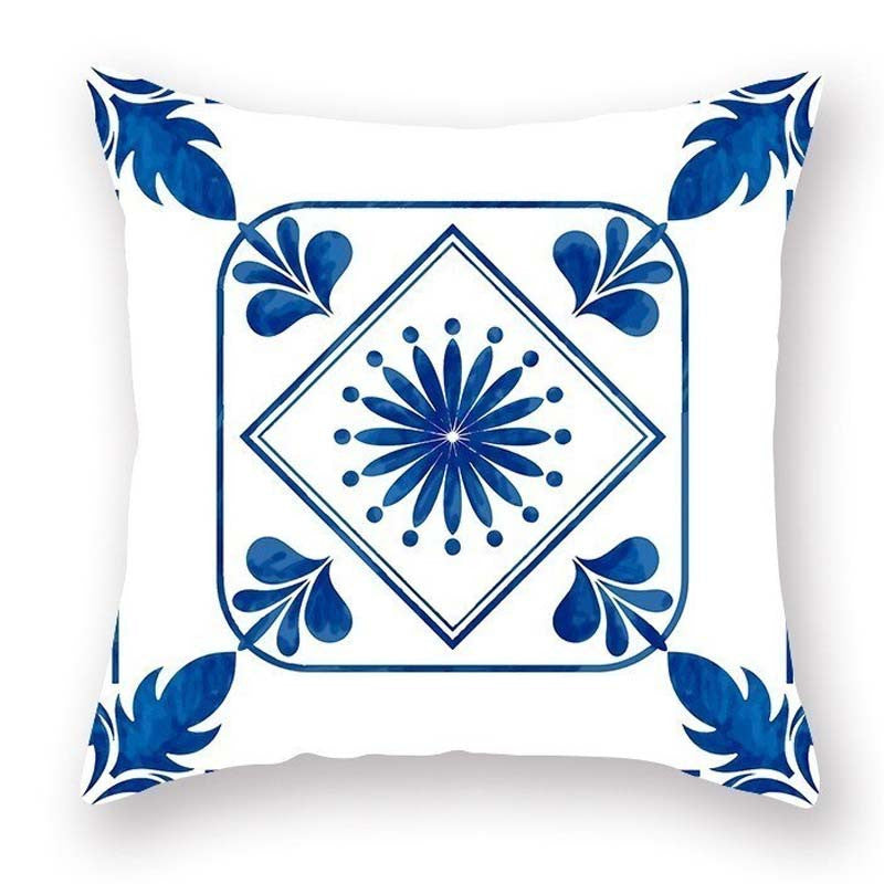 HKM-394707 Ethnic Style Digital Printing Pillow Cover in Peach Skin - Modern Simplicity, 40x40cm & 45x45cm