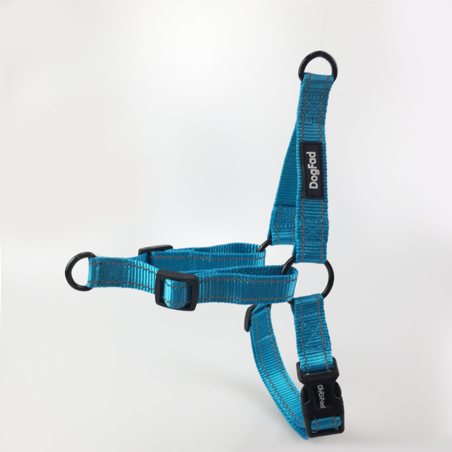 HKM-3947965 Reflective Adjustable Nighttime Pet Dog Harness with Nylon Chest Strap and Leash Options