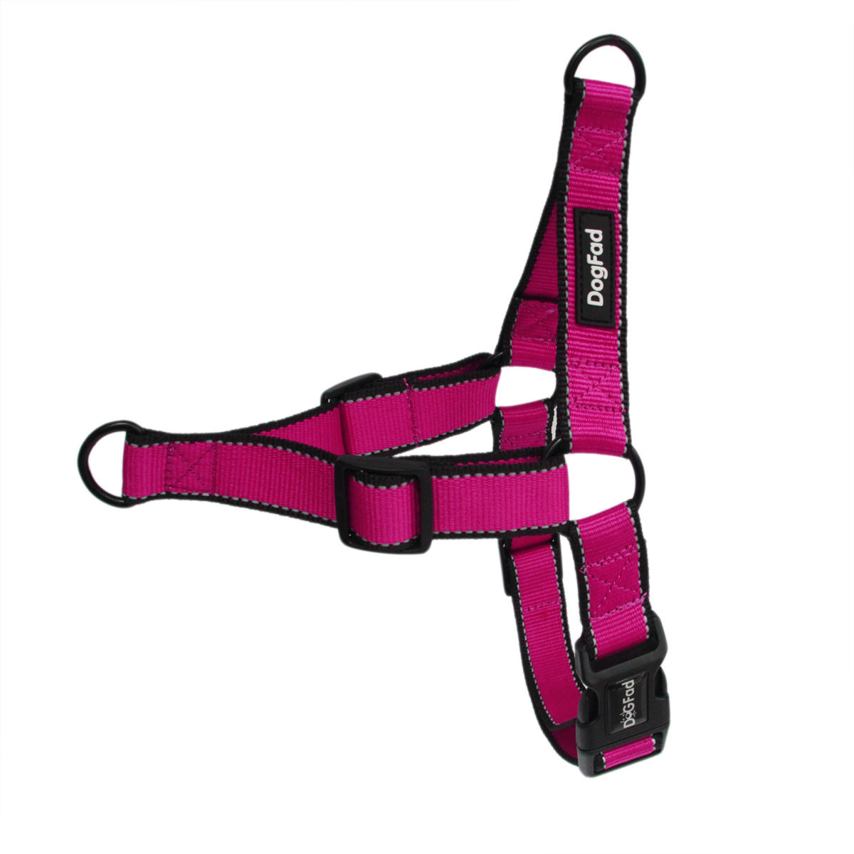 HKM-3947965 Reflective Adjustable Nighttime Pet Dog Harness with Nylon Chest Strap and Leash Options