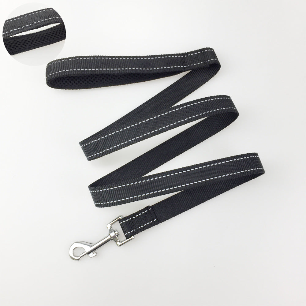 HKM-3947965 Reflective Adjustable Nighttime Pet Dog Harness with Nylon Chest Strap and Leash Options
