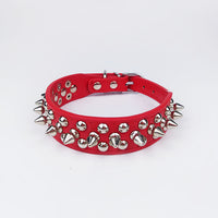 HKM-394835 Round Studded Leather Dog Collar for Small to Medium Dogs - All Seasons, Rivet Design