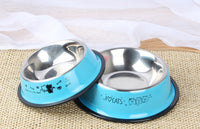 HKM-3948861 Non-Slip Stainless Steel Dog and Cat Food Bowl with Cartoon Printing - Various Sizes and Colors Available