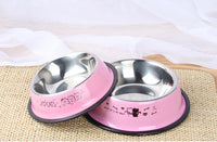 HKM-3948861 Non-Slip Stainless Steel Dog and Cat Food Bowl with Cartoon Printing - Various Sizes and Colors Available