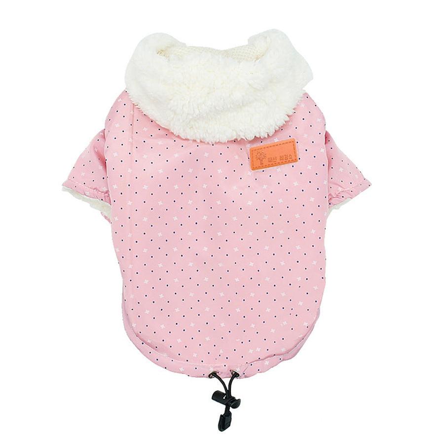 HKM-394899 Padded Hooded Dog Coat for All Sizes - Cotton Material, Casual Style, Available in Black and Pink