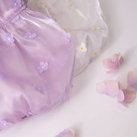 HKM-3949245 Three-Dimensional Flower Gauze Skirt for Dogs in White and Purple - Sizes 3XS to 3XL
