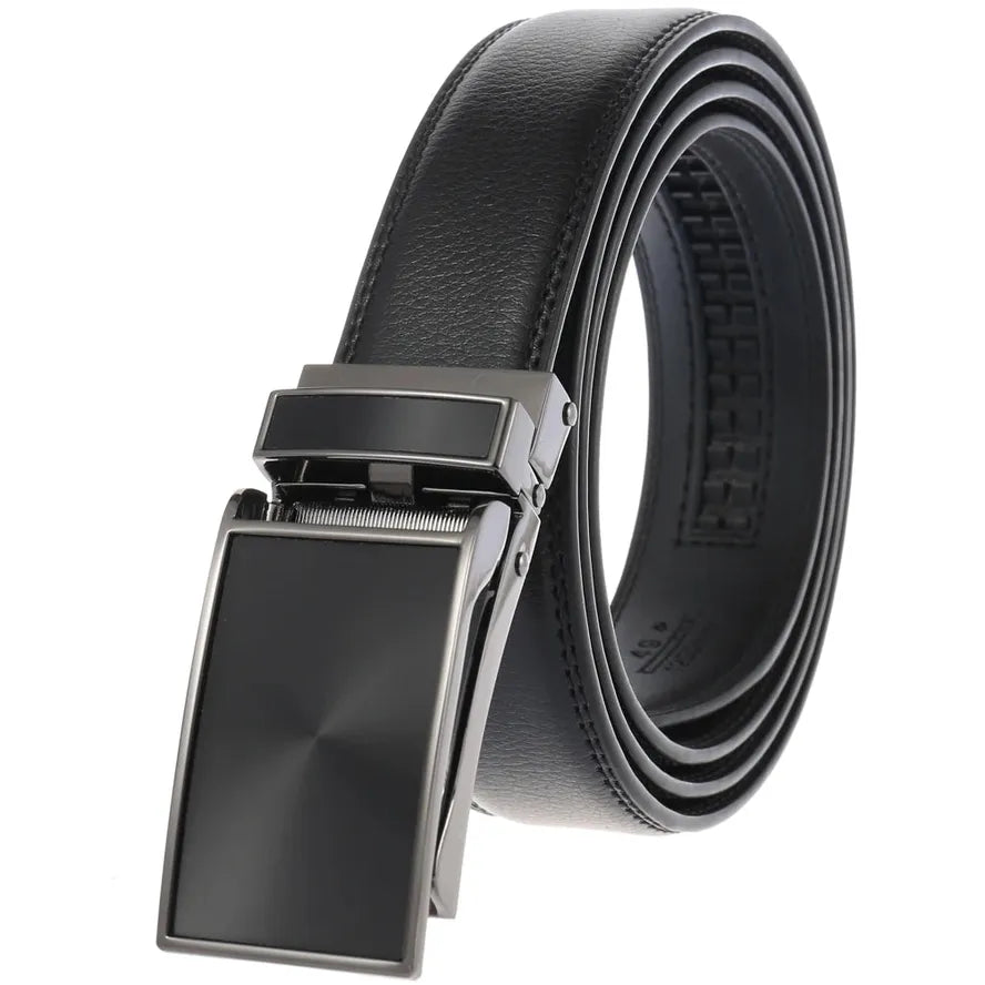 HKM-395027 Automatic Buckle Leather Belt 3.1CM with Versatile Style and Durable Design