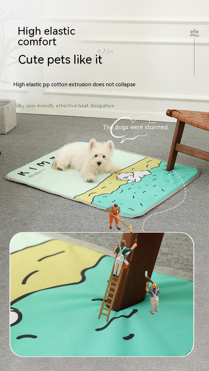 HKM-3950525 Four Seasons Universal Dog Mat - Breathable Oxford Cloth with Heat Dissipation - Available in Various Sizes and Cute Designs