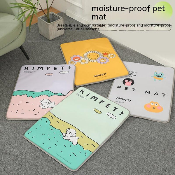 HKM-3950525 Four Seasons Universal Dog Mat - Breathable Oxford Cloth with Heat Dissipation - Available in Various Sizes and Cute Designs