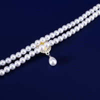 HKM-3950653 Double-layer Pearl Gem Pendant Necklace for Maltese Puppies, Princess Style Collar