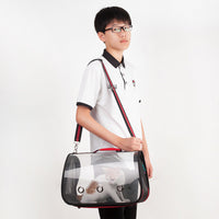 HKM-3950909 Transparent Portable Messenger Bag for Pets - Acrylic Material, Available in Red, Green, and Orange, Sizes S to L