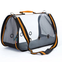 HKM-3950909 Transparent Portable Messenger Bag for Pets - Acrylic Material, Available in Red, Green, and Orange, Sizes S to L