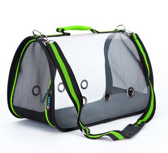 HKM-3950909 Transparent Portable Messenger Bag for Pets - Acrylic Material, Available in Red, Green, and Orange, Sizes S to L