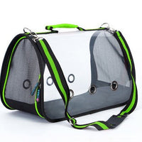 HKM-3950909 Transparent Portable Messenger Bag for Pets - Acrylic Material, Available in Red, Green, and Orange, Sizes S to L