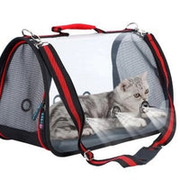 HKM-3950909 Transparent Portable Messenger Bag for Pets - Acrylic Material, Available in Red, Green, and Orange, Sizes S to L