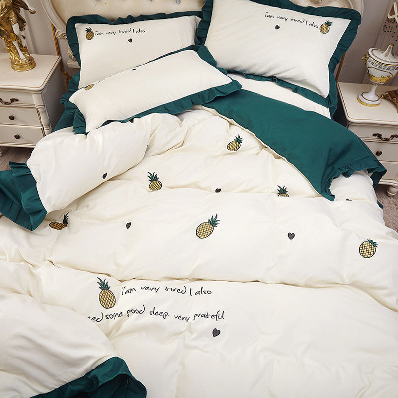 HKM-395091 Princess Wind Embroidered Bed Sheet and Cover Set - Multiple Sizes Available