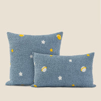 HKM-395219 Blue Planet Modern Embroidered Pillow for Living Room - Available in 45x45cm and 30x50cm