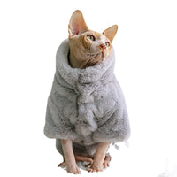HKM-3952829 Cozy Velvet Cat Apparel for Autumn and Winter ¨C Light Gray, White, Pink Options