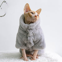 HKM-3952829 Cozy Velvet Cat Apparel for Autumn and Winter ¨C Light Gray, White, Pink Options