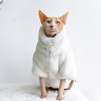 HKM-3952829 Cozy Velvet Cat Apparel for Autumn and Winter ¨C Light Gray, White, Pink Options